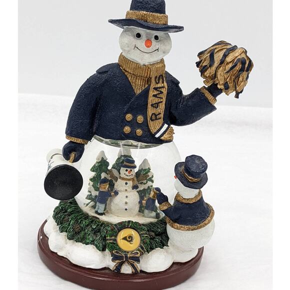 St. Louis Rams Snowman Cheer Snow Globe Christmas Second Limited Series 7" Tall - Picture 2 of 12